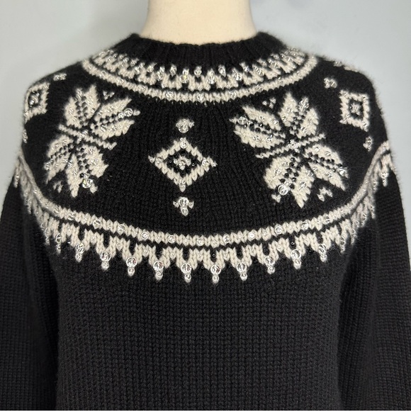 Ralph Lauren Purple Label Hand Knit Embellished 100% Cashmere Fair Isle Sweater - Picture 7 of 16